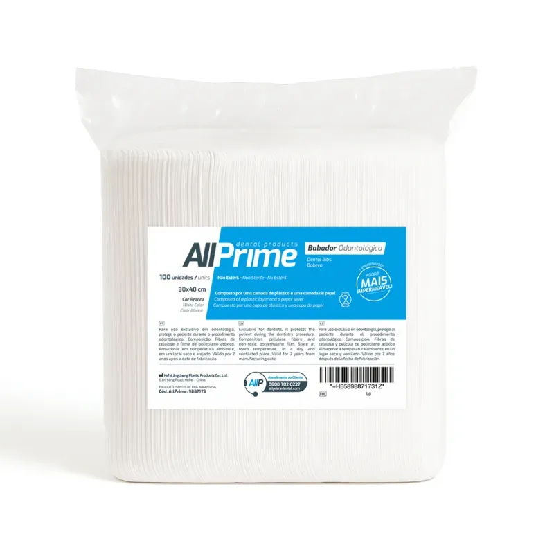 Babador Impermeável Branco 30x40cm - AllPrime